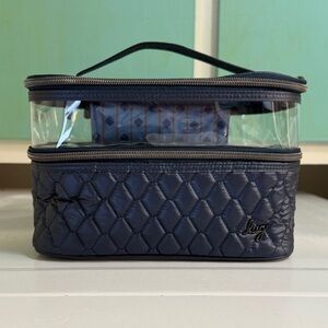 Lug Whoosh Clearview Cosmetic Case NWOT Metallic Indigo